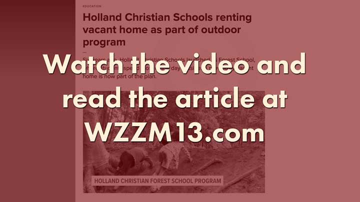 Screenshot of the September 2023 news article page about forest school.