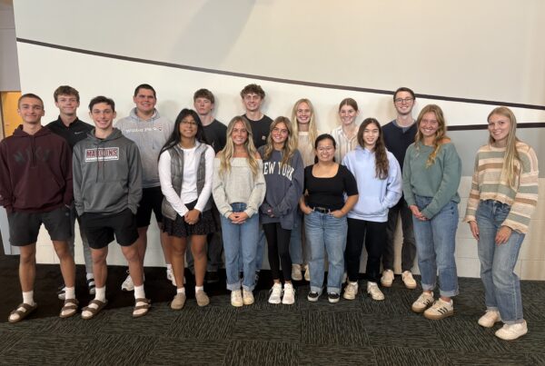 HCHS Entrepreneurship Class smiling at the camera.